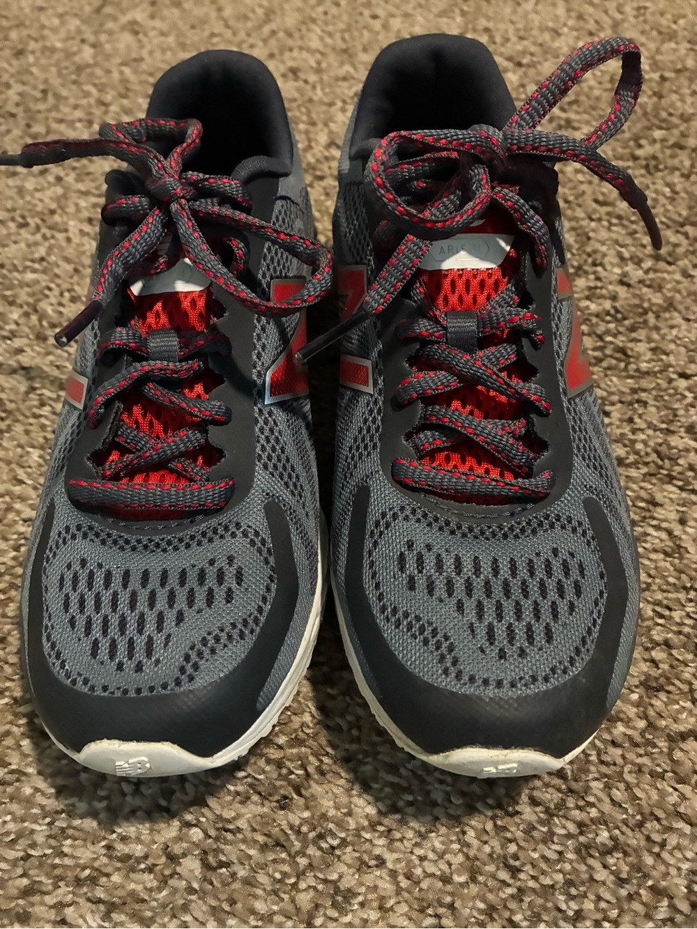 New Balance Arishi Kids’ Gray & Red Sneakers